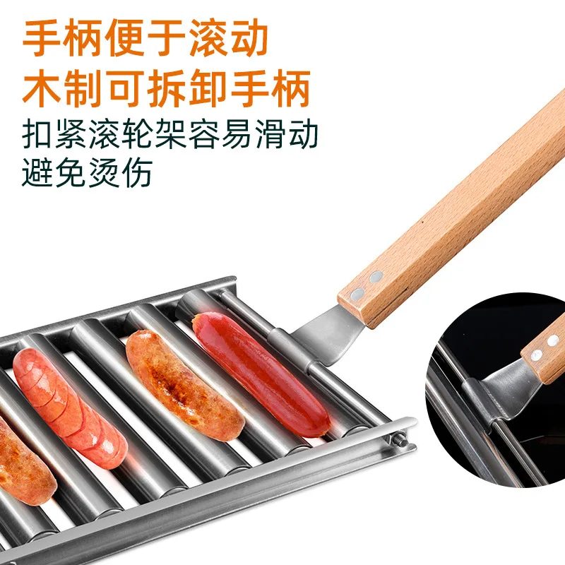 Sausage Roller Grill Hot Dog Roller For Bbq Grill Stainless Steel
