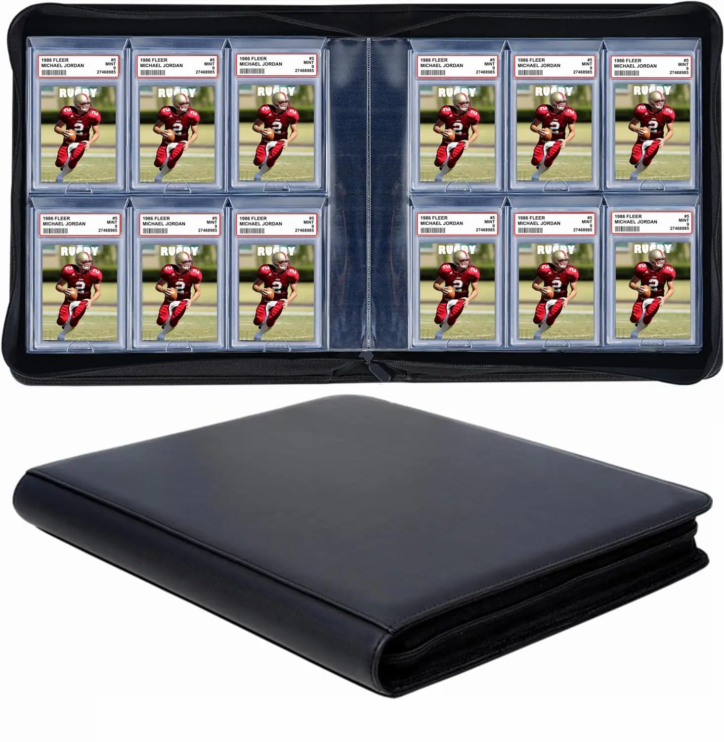 6 pocket card sleeves New 60 Pockets Graded Toploading P-S-A Slab Holder Album Premium 6 Pocket  P-S-A Card Binder Album with Sleeves