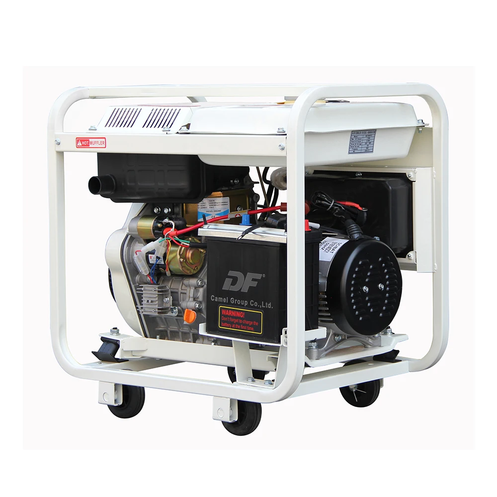 Hi Earns 5KW Portable Model with 4 Wheels 380V Three Phase diesel Generator