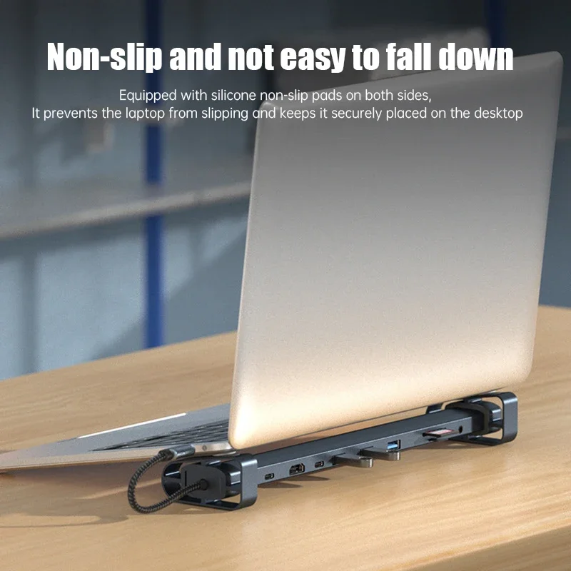 10 In 1 Type C Dock Laptop Stand 4k Hdtv Sd Tf Card Reader Usb3.0 Rj45 Ethernet 10 Ports Usb C Hub Docking Station - Buy 10 Port Usb Hub estacion De Acoplamiento 10 En 1 Usb C Multi Port Expander Type C Hub usb C Hub 10 Port