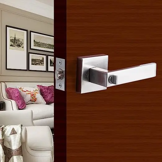 Zinc Alloy Tubular Door Handle with Key Lock and Keys for Wooden Doors