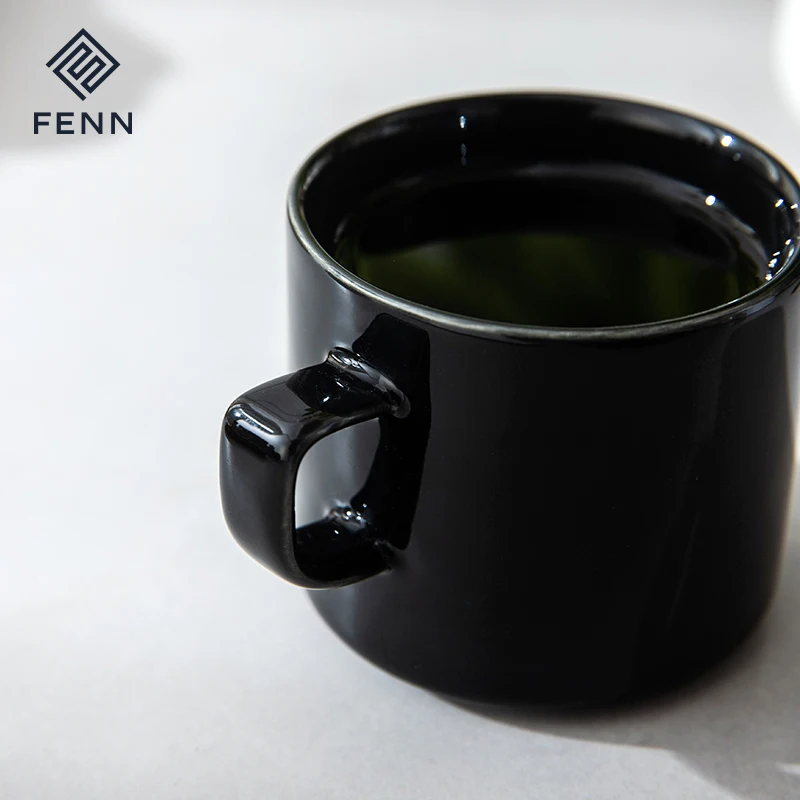 product fenn nordic cafe shop porcelain restaurant coffee cups ceramic black espresso cup with sauce custom logo printed-60