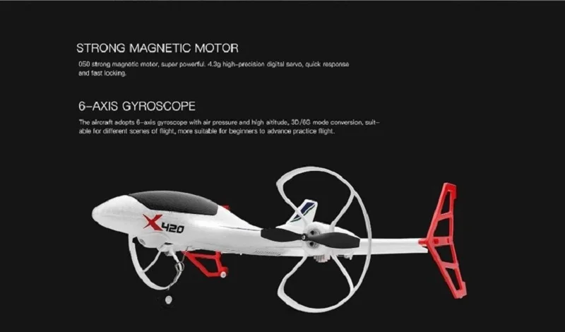 Xueren WLtoys XK X420 2.4G 6CH RC Quadcopter Brushless RC Glider Fixed Wing RC Airplane Aircraft RTF With Kid's Toys