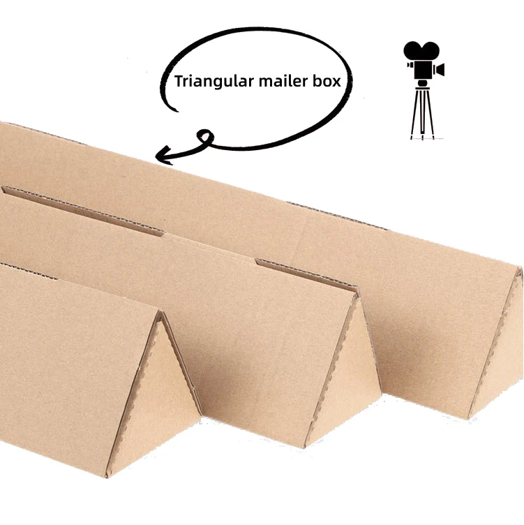 Triangular Shipping Corrugated Box Fishing Rod Paper Long Plant Shipping Box For Flower Paper