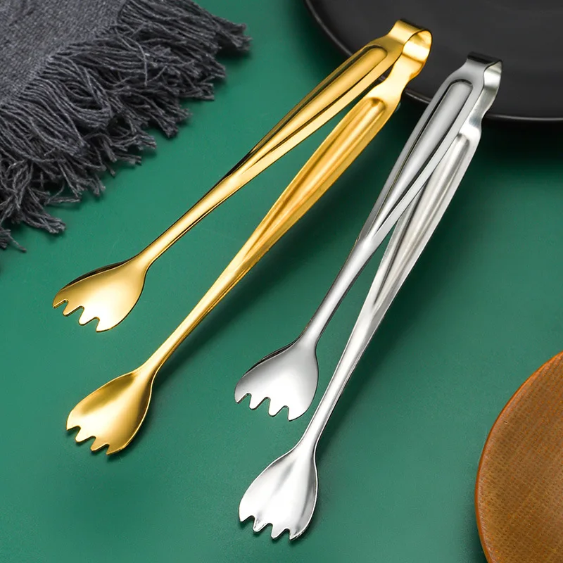 Customized Logo Wholesale 304 Stainless Steel BBQ Clips Kitchen Tongs Ice Accessories for Home Cooking Tongs manufacture