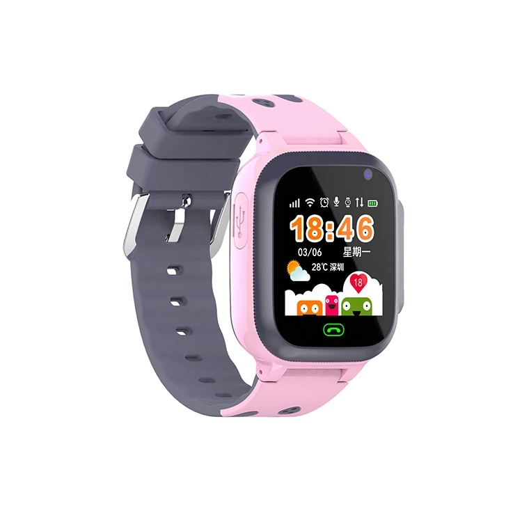 Reloj inteligente con llamadas para niños y niñas, pulsera con tarjeta SIM, rastreador de ubicación, reloj inteligente SOS resistente al agua para niños y niñas_voghion.com