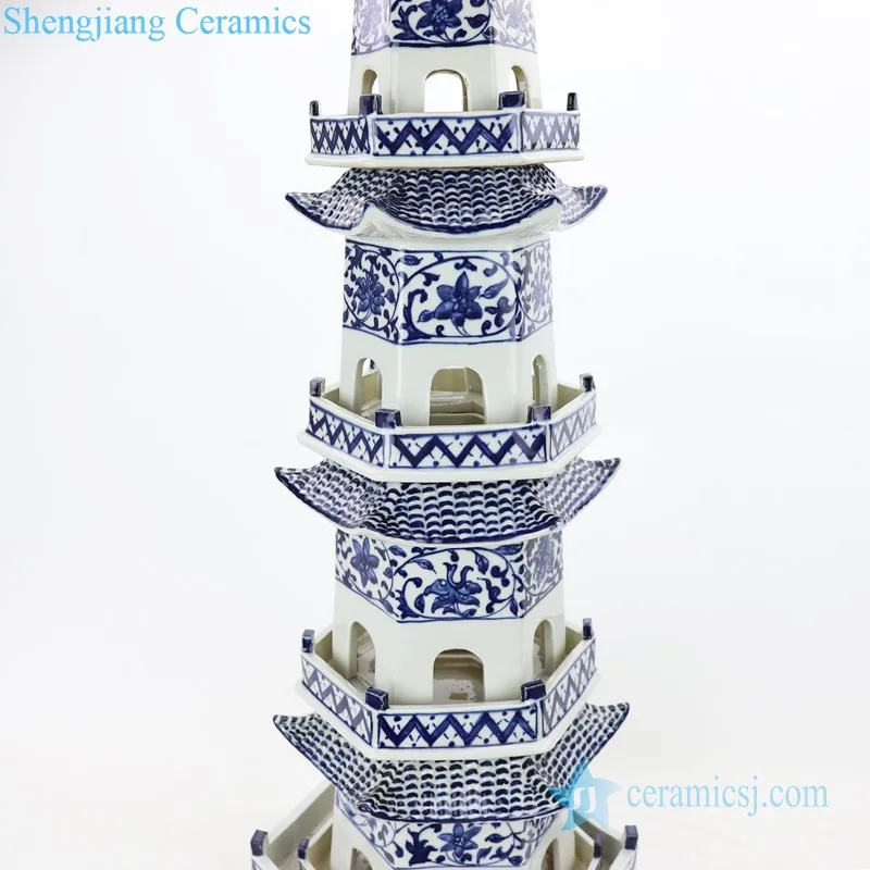 RZPI42   Chinese Ancient Times Pure Hand Made Ceramic Decorative Pagoda
