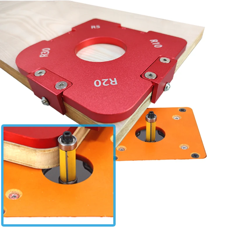 4 Template Per Router Ad Angolo Arrotondato - R5 A R40, ABS, Per Falegnameria - Foto 5