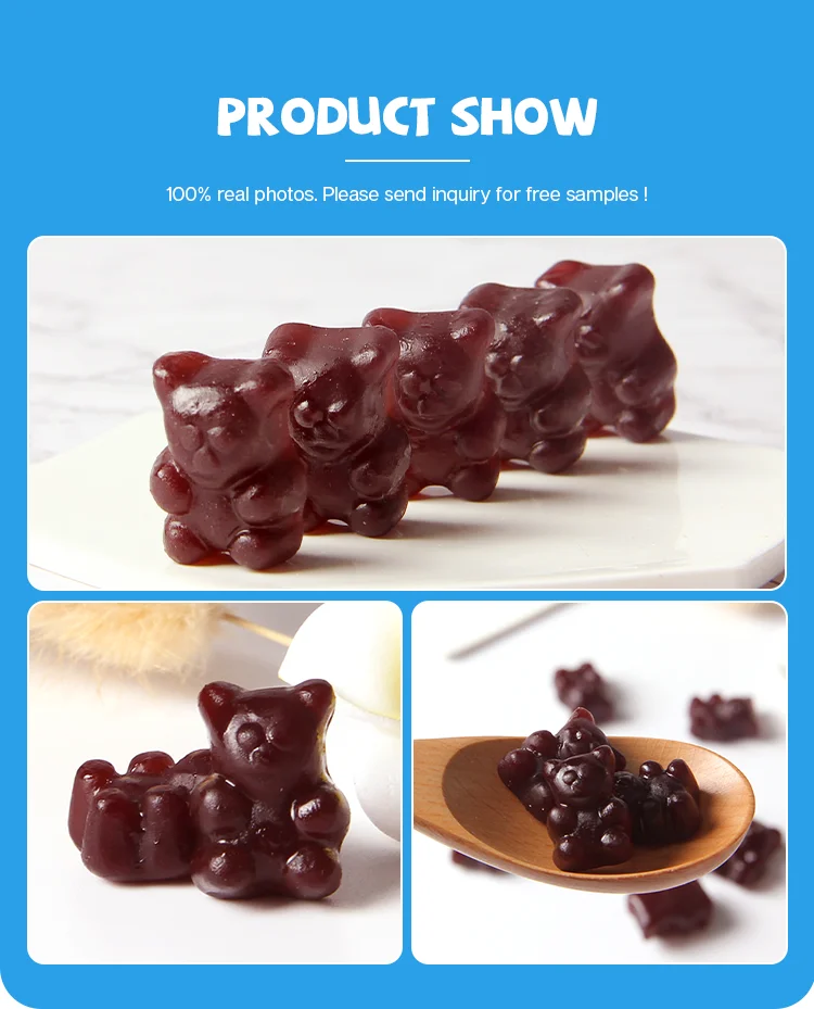 Ready to Ship Label Strawberry Flavor  Biotin  Nail Skin Growth Bear  Gummy Hair Vitamins factory