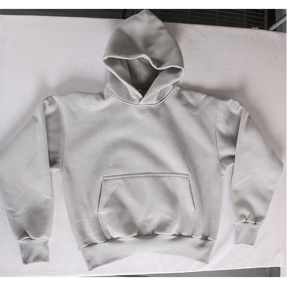 JL0822C Fashion Streetwear Heavy Weight Gray Hoodie High Quality Cotton Fleece Oversized Hoodie No String