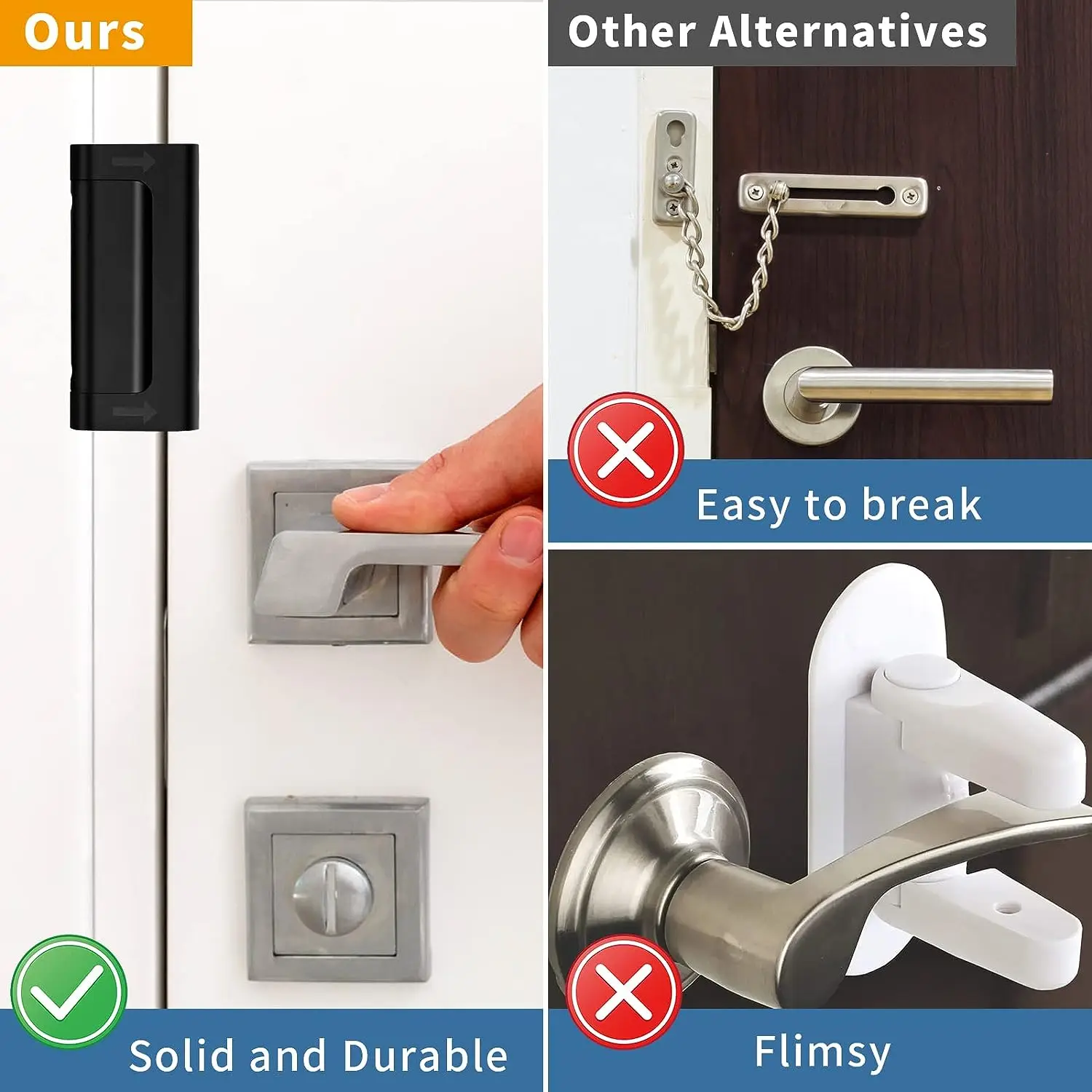Security Add Extra Security Door Lock Satin Nickel Door Reinforcement