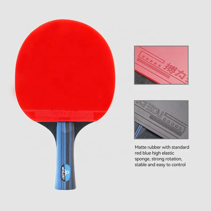 Boli Professional Table Tennis Racket Set Wood and Rubber Ping Pong Bat Paddle for Sport Use