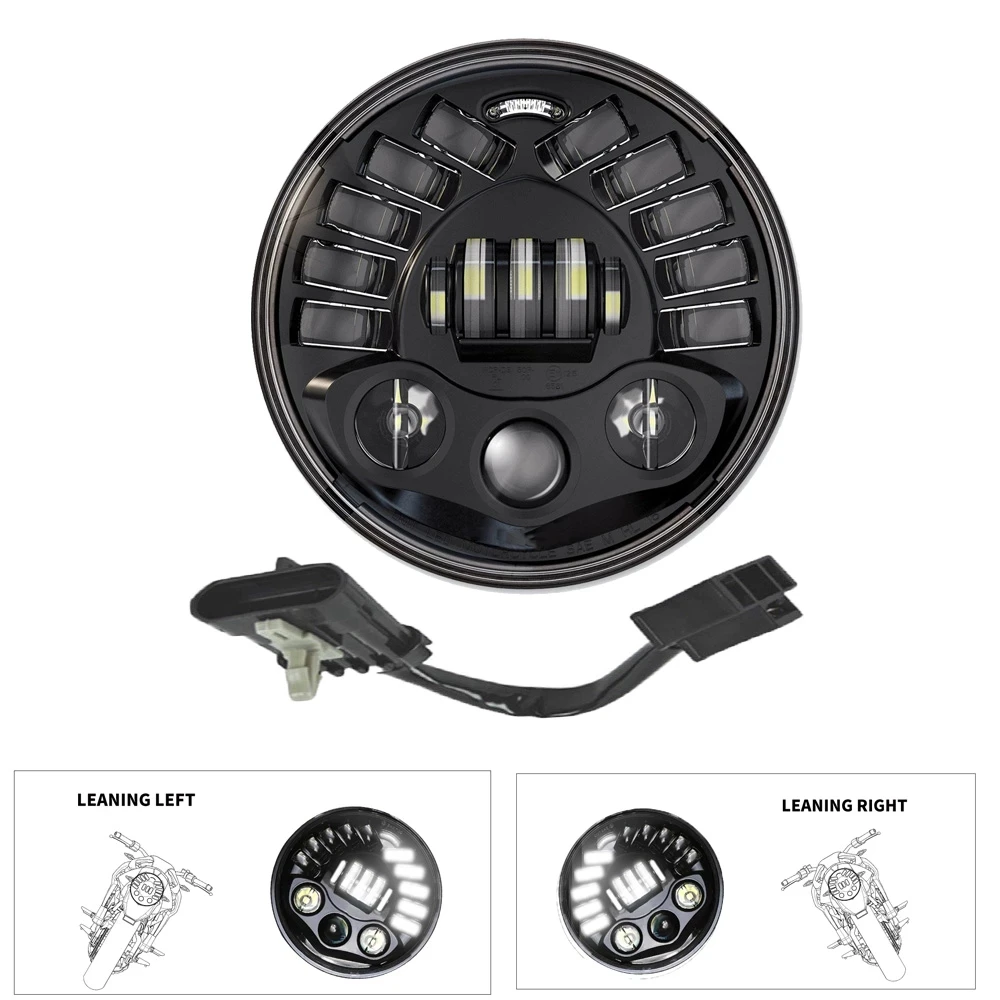 Мотоцикл 7 дюймов светодиодные фары 75 Вт совмещенный дальний/ближний свет Адаптивная светодиодная