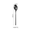 Korean-style round handle - black dessert spoon