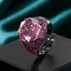 open size Black gold dried rose ring