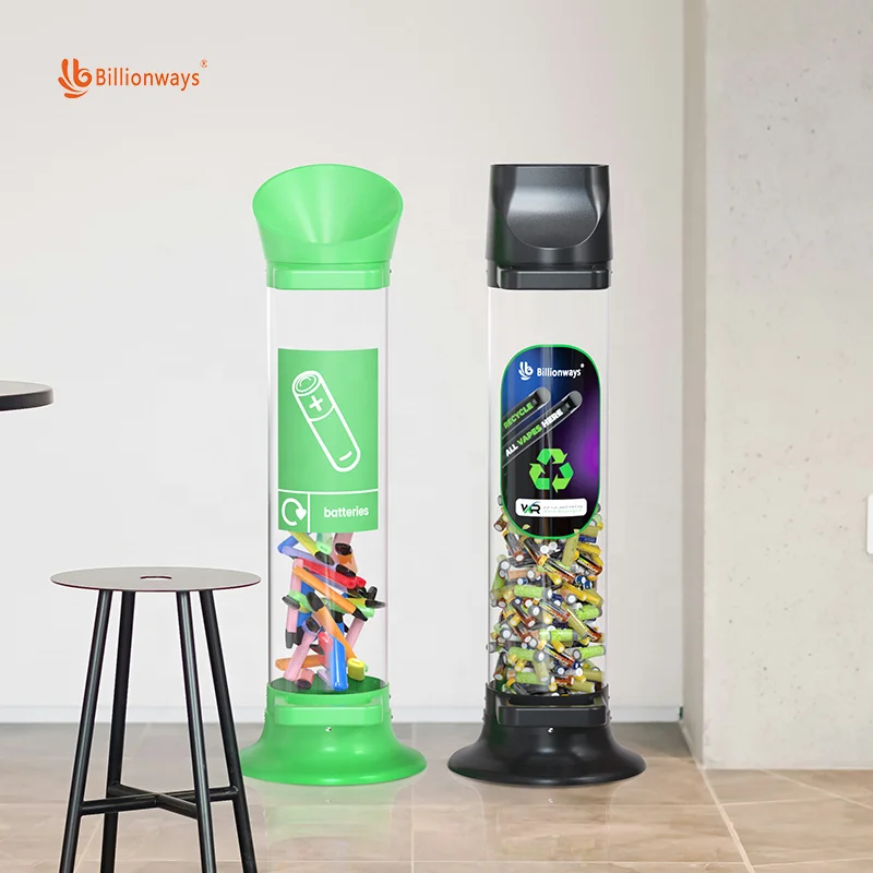 Custom 20L Transparent Battery Recycling Bin Battery Disposal Collection Waste Bin for Business