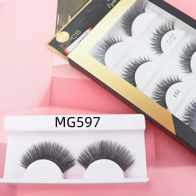Jintong Wholesale 3D Faux Mink Eyelashes Makeup Cosmetics Transparent Eyelash with Custom Packaging Box