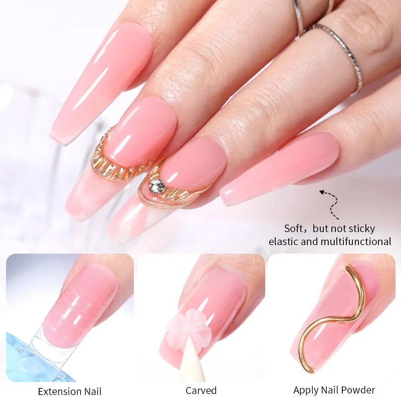 BORN PRETTY PRO 30 Colors Non-Sticky Hard Gel Builder HEMA Free Clear Solid 3D Nail Gel for Nail Art Extension Carving Modeling