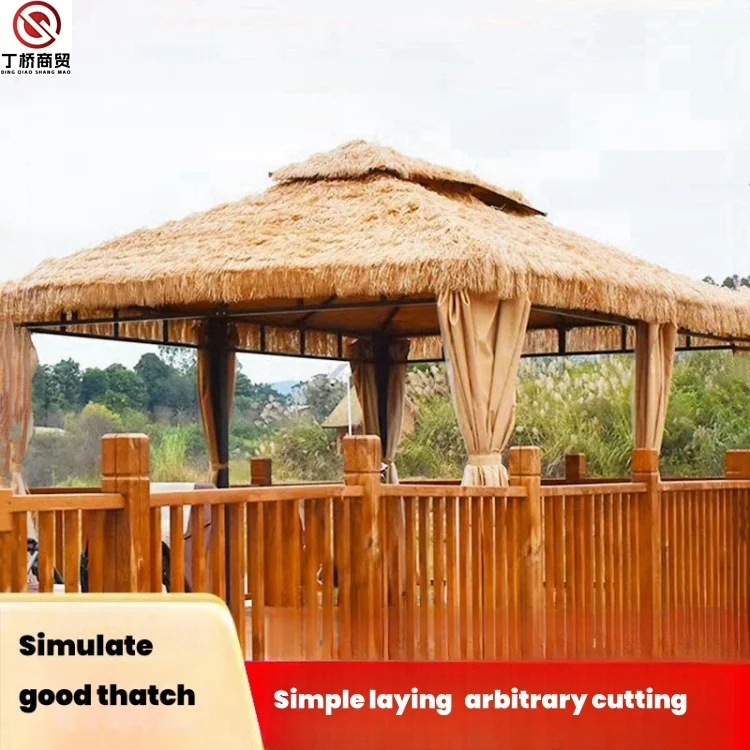 Durable Simulation Cogon Grass Artificial Synthetic Thatch Roof for Hut