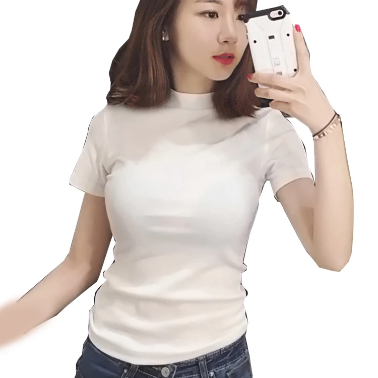 T-shirt Summer Casual Round Neck Cotton 