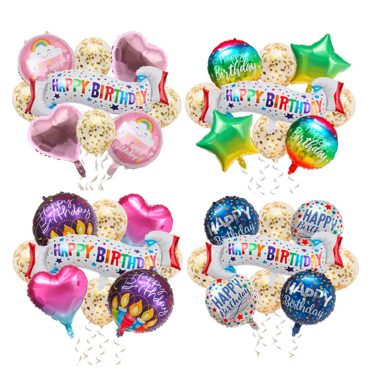 Conjunto de Globos de Cumpleaños en Inglés Birthday Balloon Set