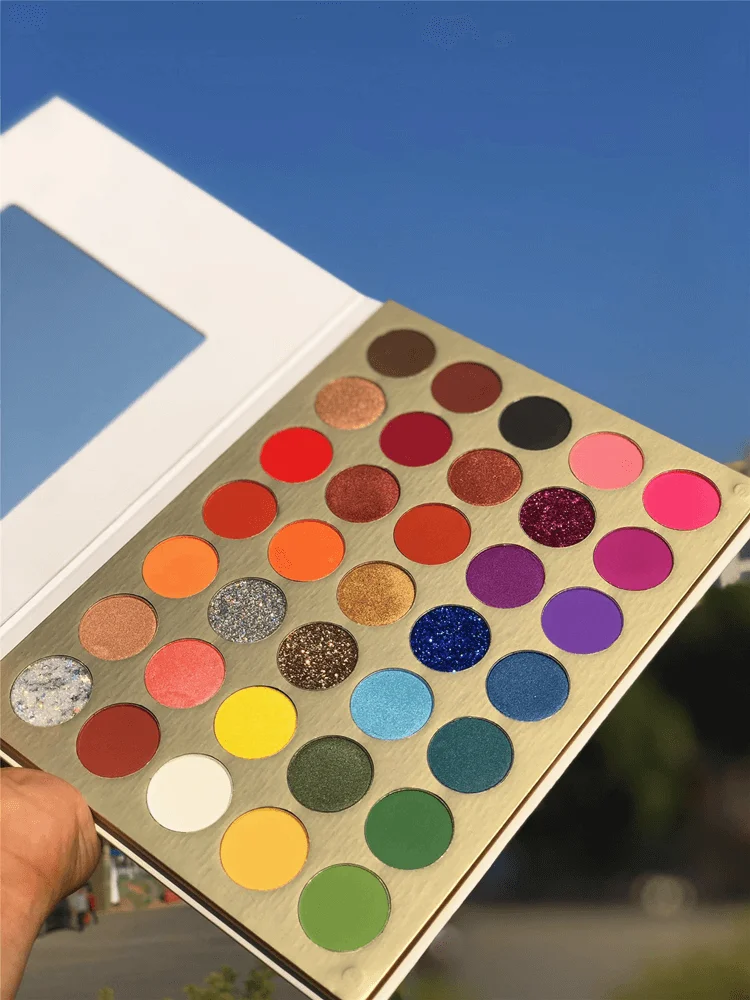Oem Vegan Cruelty Free 35 Colors White High Pigment Makeup Glitter Custom Logo Cheap Private Label Eye Shadow Eyeshadow Palette