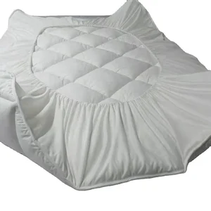 2026 Hypoallergenic 100% Cotton Down-proof Thick Padded Quilted Mattress Cover Elastic Fitted Mattress Protector