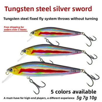 Lexin High Specific Gravity Tungsten Steel Silver Large Knife Slow Submerged Minnow Dead Flying Fish Artificial Hard Bait – Minnow – view 3