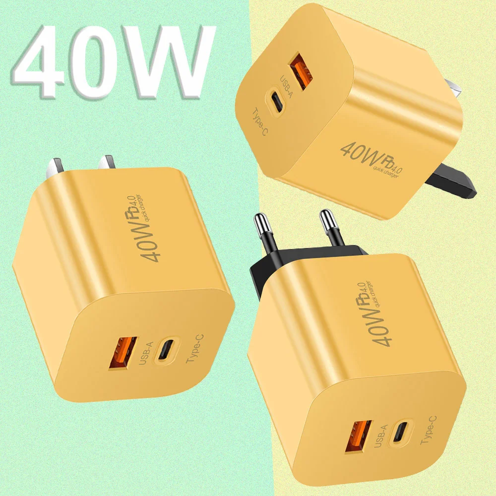 thumbnail image 2 of 40W Fast Charging 2-Port USB-C PD Wall Charger – Dual Type-C, Universal For IPhone Samsung Google Pixel, Unbranded 2 of 6