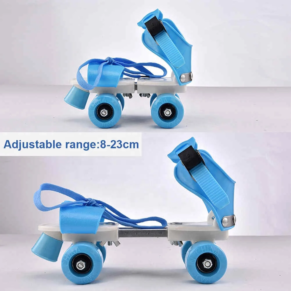 Four Wheel Roller Adjustable Non Slip Wear Resistant Fixed Portable Children Double Row Outdoor Kids Skate Shoes