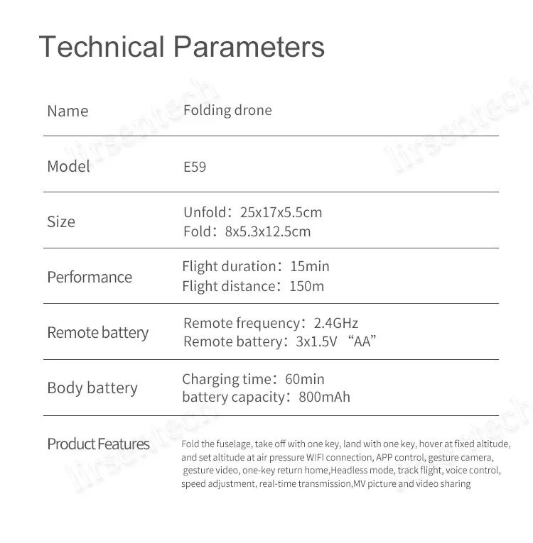 Fema — Mini Drone UAV UFO 2 km E59 RC, caméra vidéo 4K HD, hélicoptère pour la photographie aérienne, WIFI, rotation à 360 degrés, longue autonomie de batterie
