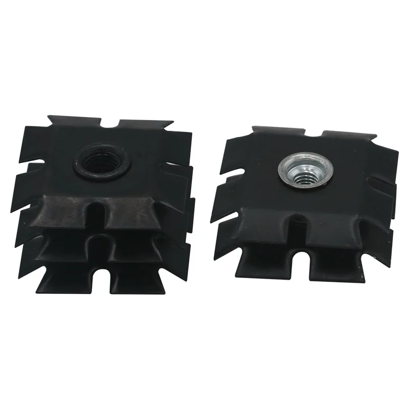Factory Direct M4 M6 M8 Pipe Connector Square Threaded Inserts Nut for Round Square Steel Tubes End Star Nut