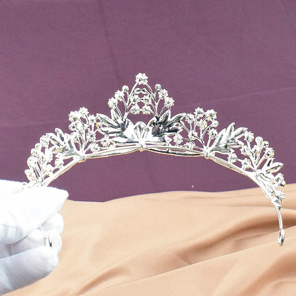 Gorgeous Vintage Silver Pearl Crown Embellishment Metal Prom  display picture 2