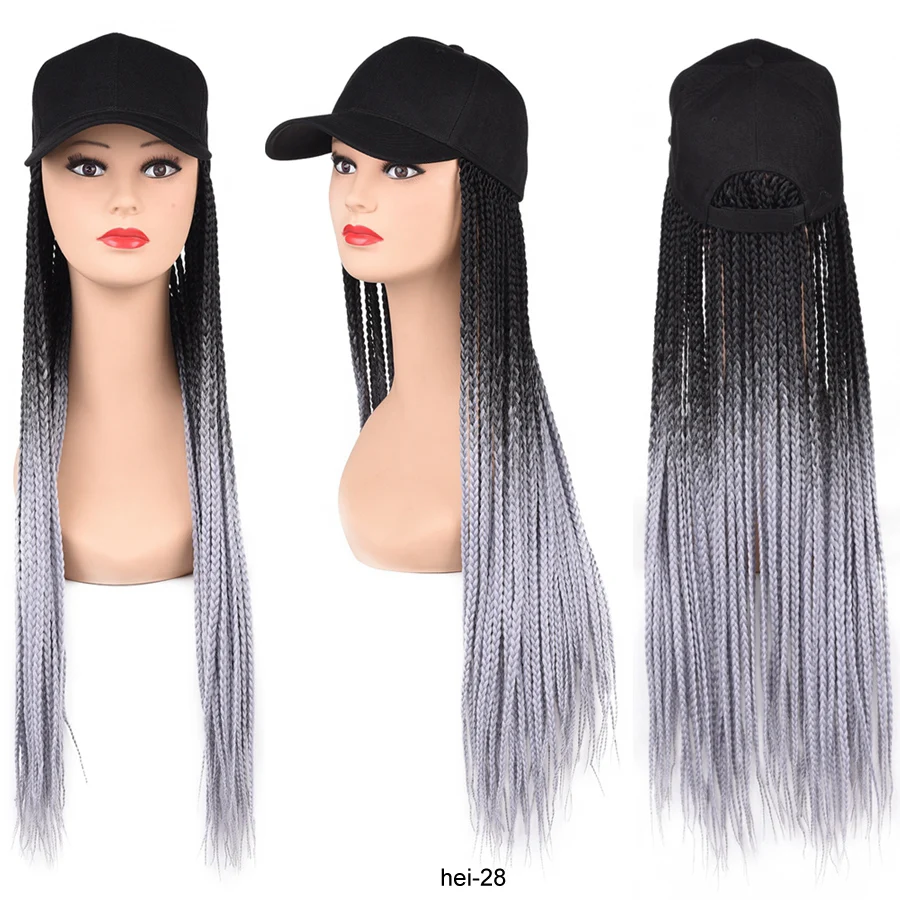 Boné de beisebol longo peruca chapéu com 3 caixa de torção tranças trança  extensão do cabelo ajustável boné chapéu tranças peruca para mulher/homem  diário - AliExpress