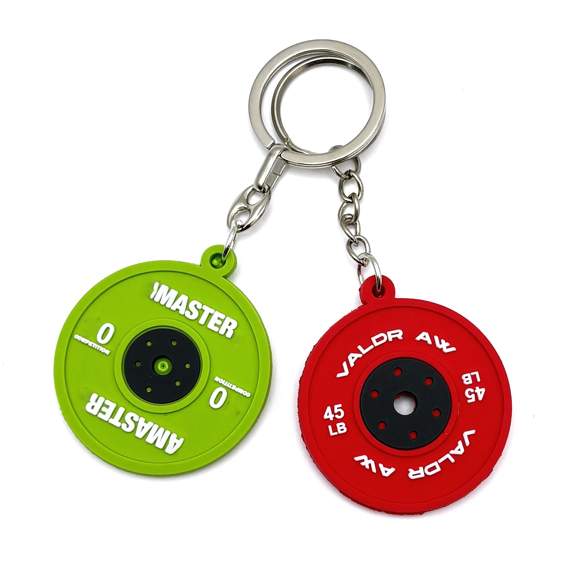 Custom Cartoon Gym Keychain Durable PVC Mini Weight Plate - Main Image