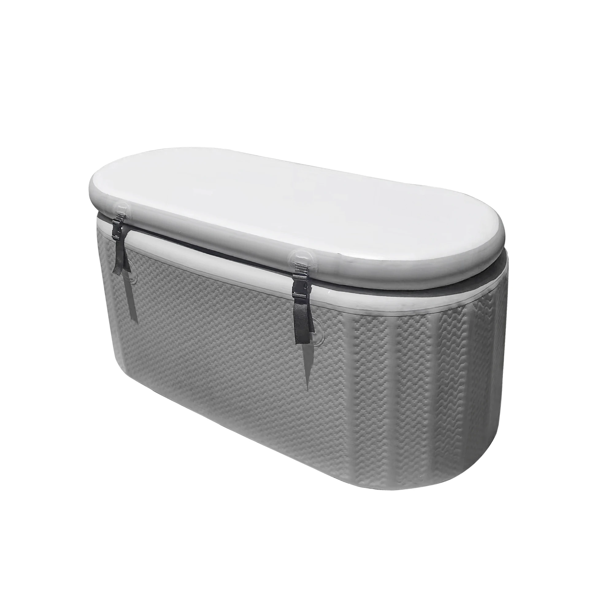 Customize Grey Drop Stitch Fabric Inflatable Ice Bath Tub  Plunge for Health Recovery