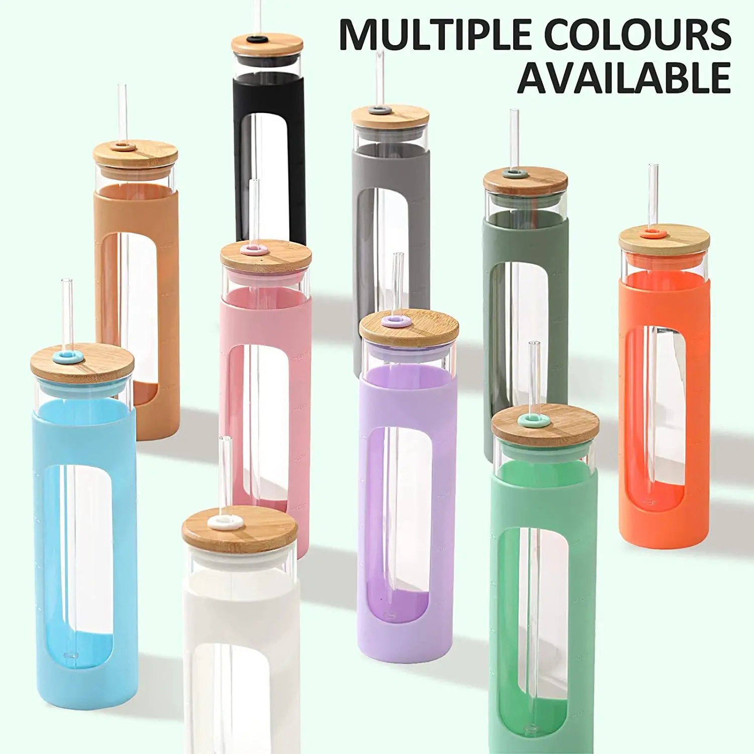 28oz BPA-Free Glass Water Bottle with Bamboo Lid and Silicone Sleeve for  Cold Beverage for Camping and Festivals| Alibaba.com