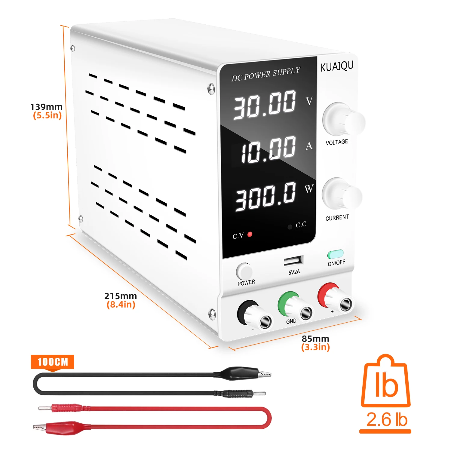 IKococater SPPS-C3010 安定化電源 0-30V 0-10A KUAIQU 60V 120V DC Adjustable DC Power Supply for Lab Use – KUAIQU