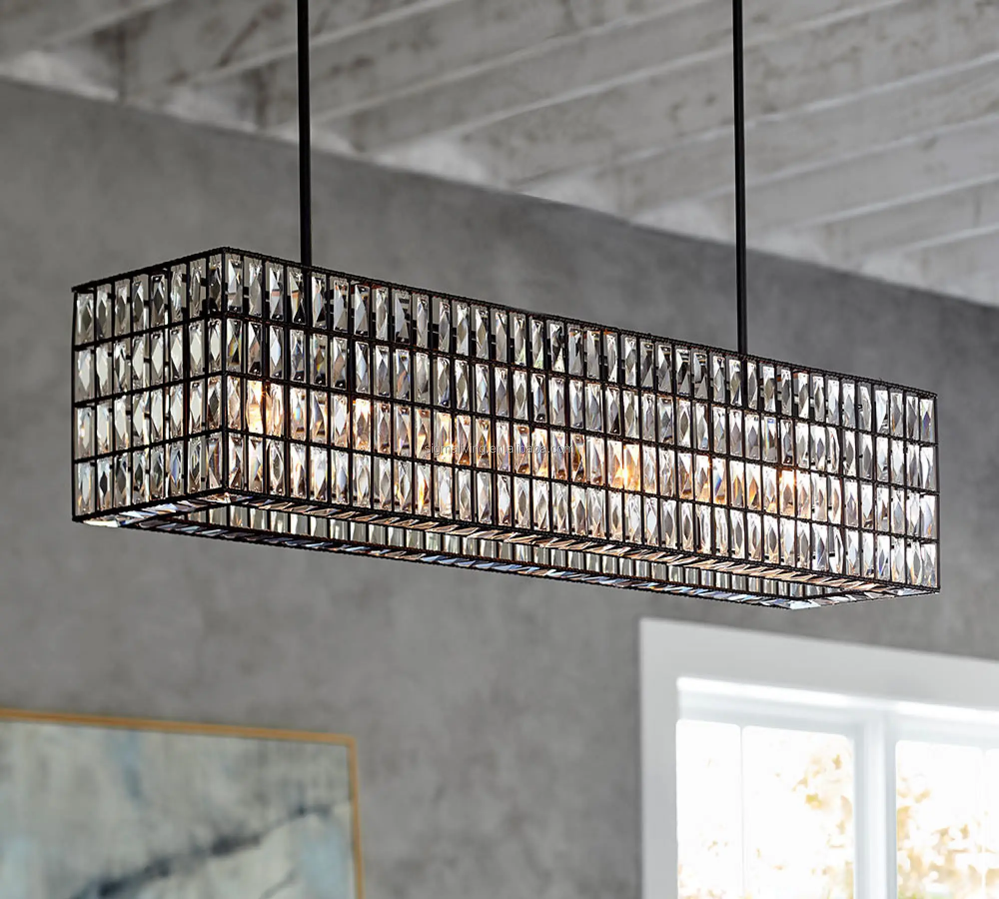 chandelier light luxury light iron recycled glass chandelier