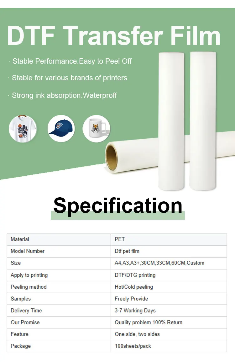 A3 A4 Pet Film Supplier 60cm Heat Transfer Pet Film Roll Transparent ...