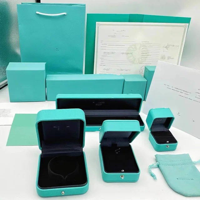 Exquisite Customized High-end Gift Box, Jewelry Box, Ring, Earring, Necklace Box, Blue PU Leather Jewelry Box