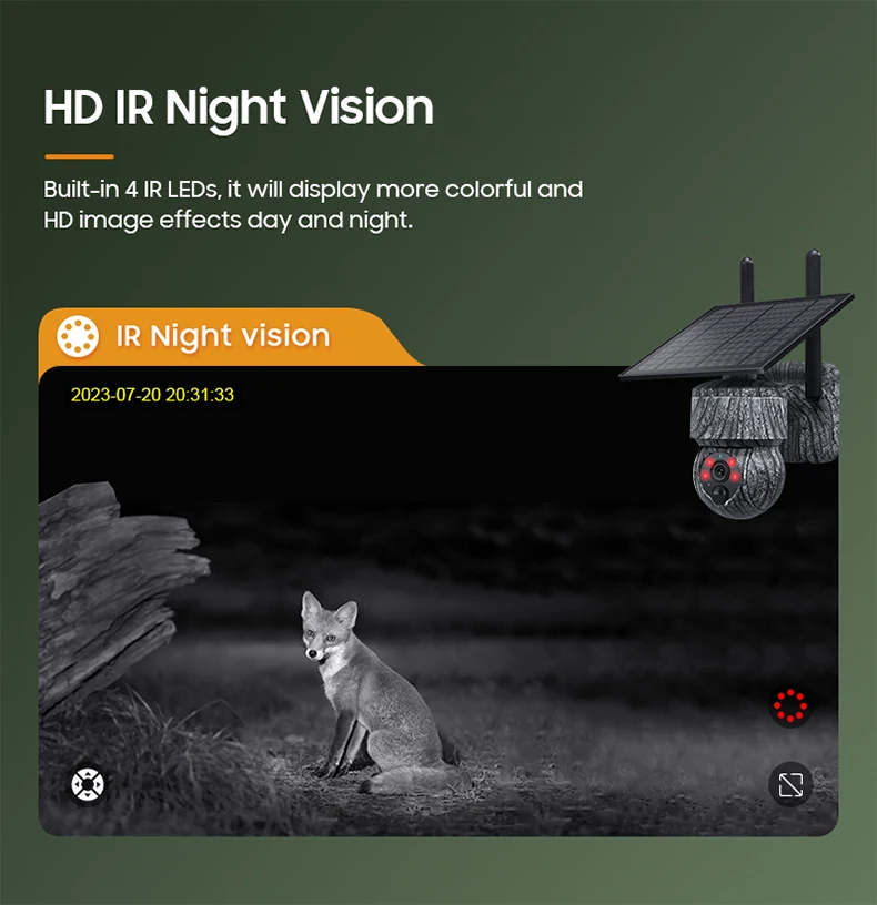 Q51 4G Gray Color Solar CCTV Dome Camera Mini Home Security Night Vision PTZ with Built-in Mic Two-Way Audio