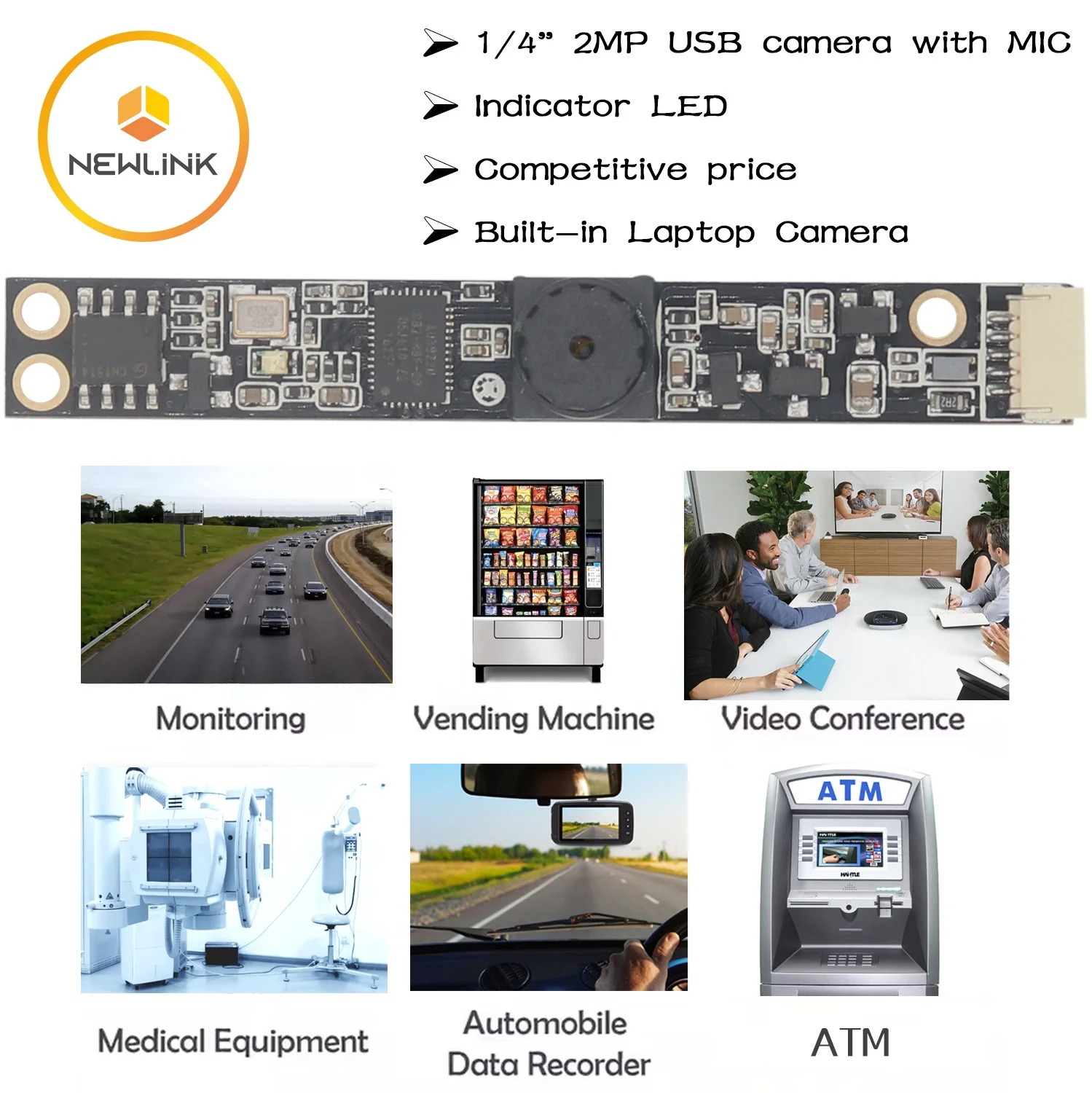 NLK OEM 5MP 8MP 4K 30fps IMX179 IMX415 Starvis Infrared PCB AF USB Camera Module For CCTV Camera