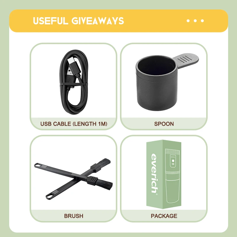 USB Rechargeable 3 in 1 Custom logo Color Functional Portable Coffee Brewers Usb Electric Coffee Maker with Grinder