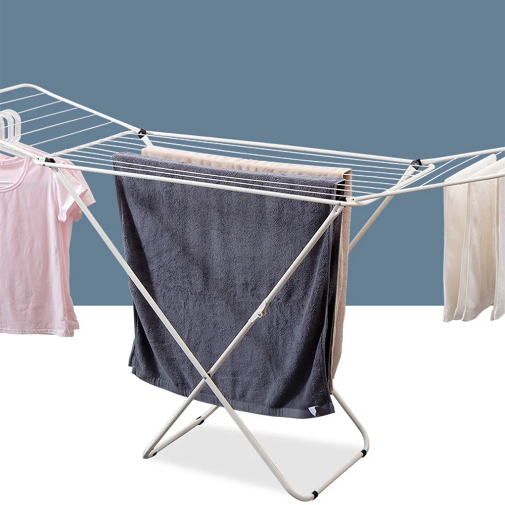 Foldable Iron Clothes Drying Rack Saves Space Portable Dryer