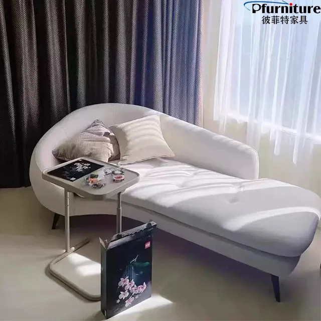 Italian Custom Style White Traditional Style Recliner Chair Balcony Leisure Lazy Sofa Tatami Chaise Longue for Living Room Sofas