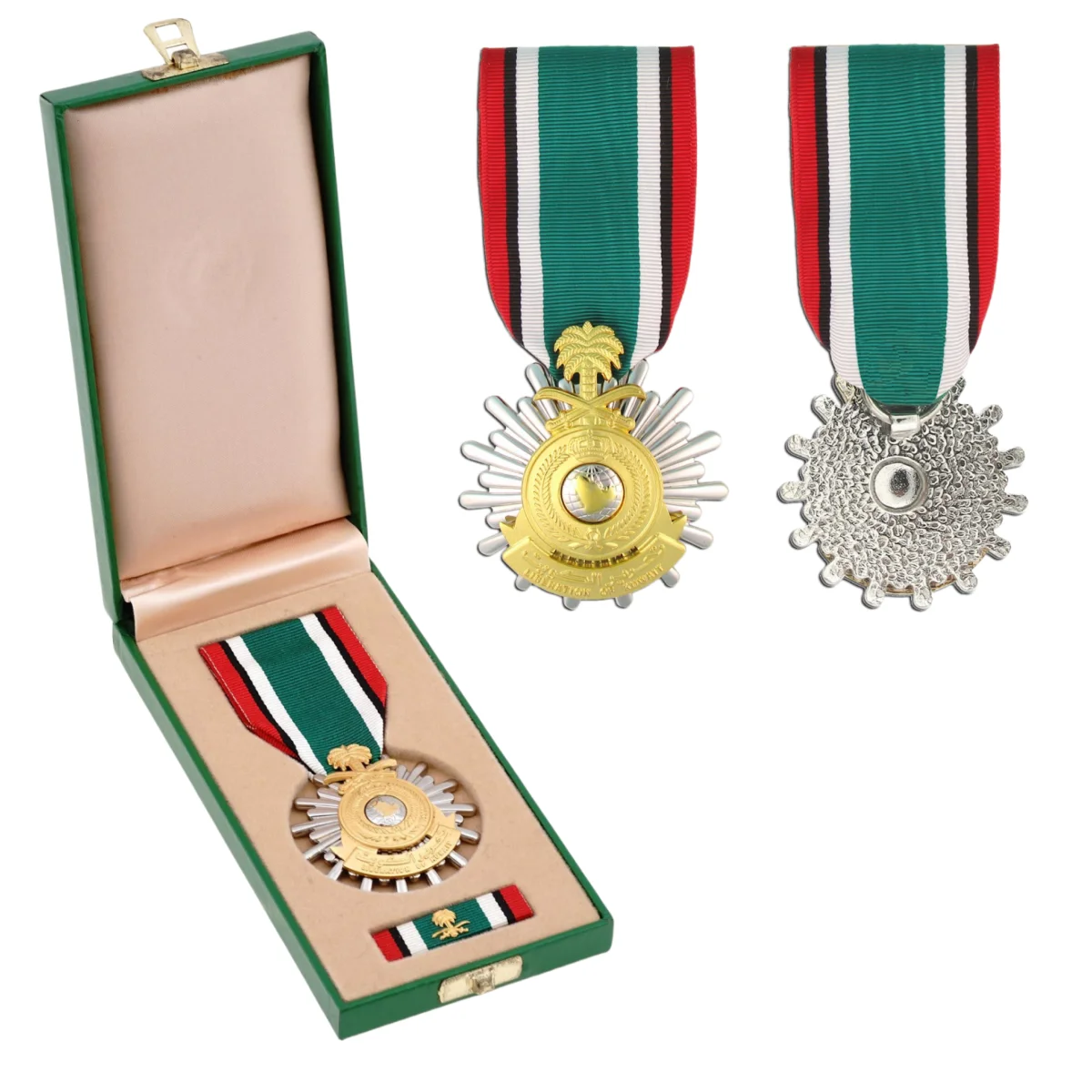 20 Years Factory Custom Saudi Kuwait Liberation Award Medal with Ribbon bar in Original Green case