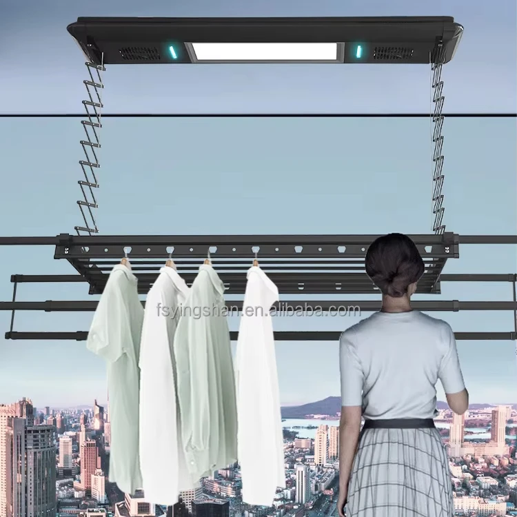Alibaba Multifunction Electric Clothes Drying Rack Automatic Electric  Folding Clothes Dryer Heating Feature Outdoor Balcony Ceiling Mounted  Hanging