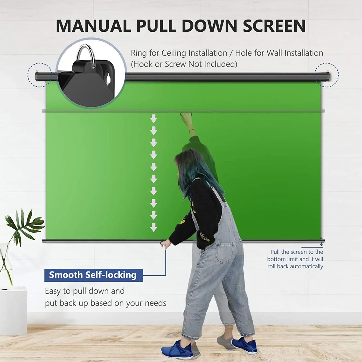 JEBUTU Sfondo Verde Chromakey 2x3m – Tessuto In Poliestere Pieghevole Per Streaming E Fotografia - 5