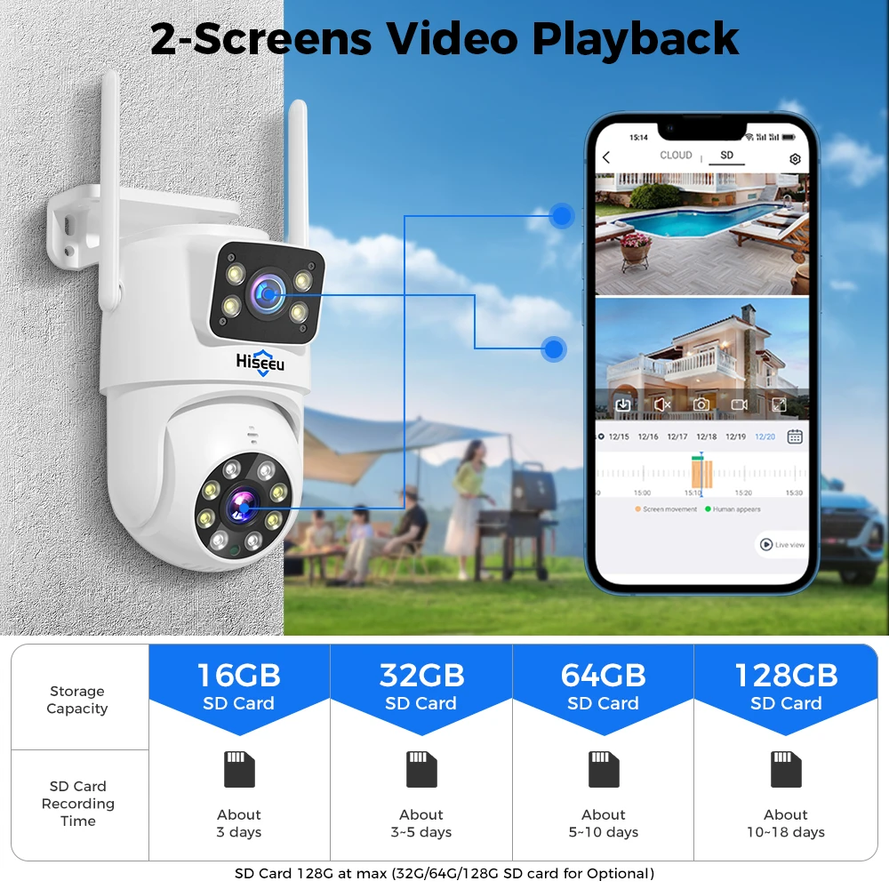 5G Hz Dual Lens 16 Channel Wireless Camera DVR Kit Dome Ptz Outdoor Home WiFi IP Cctv Security Camera System